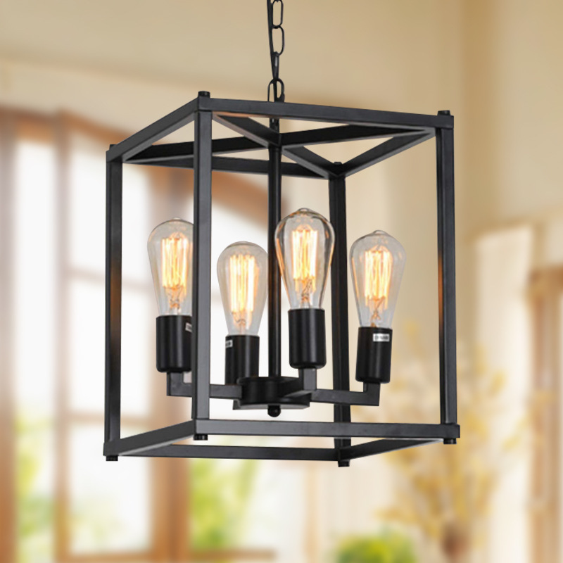 American industrial cage style farmhouse pendant lights for home hotel villa room decoration