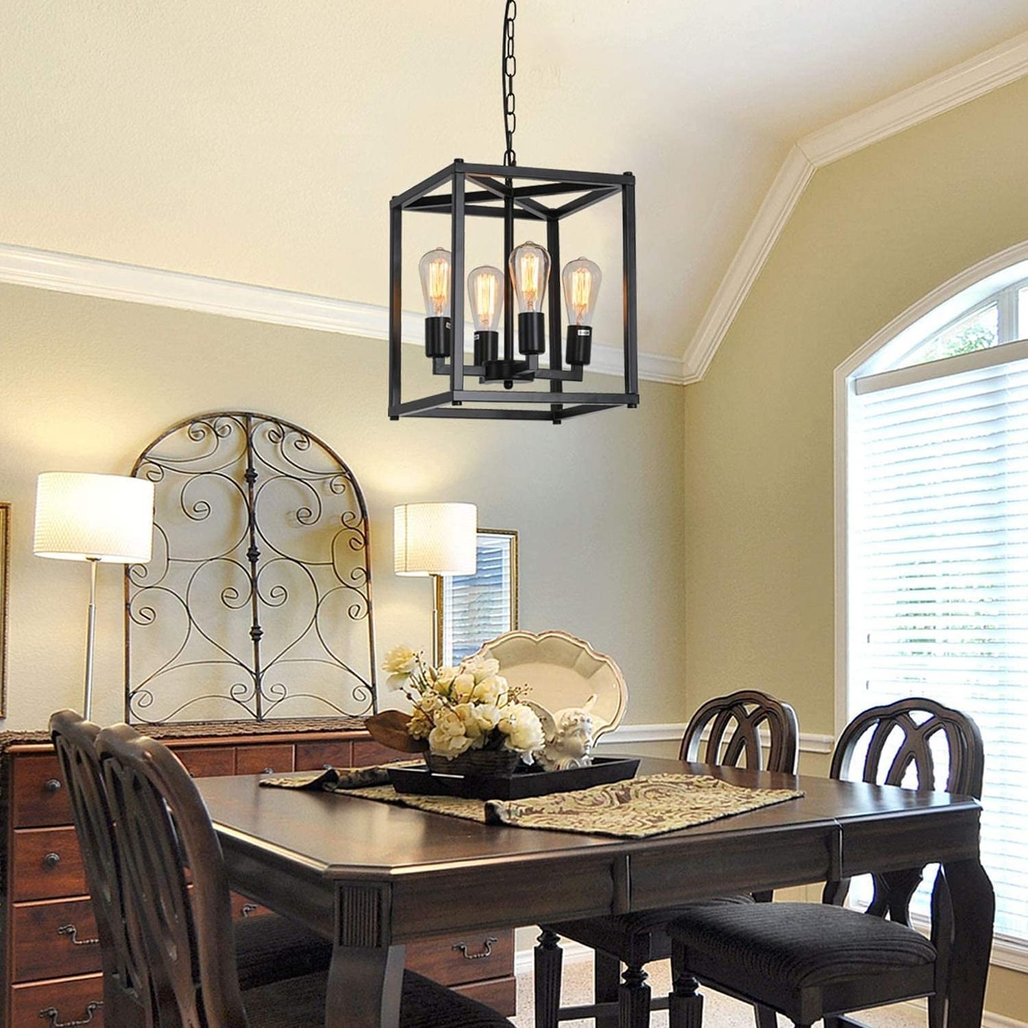 American industrial cage style farmhouse pendant lights for home hotel villa room decoration