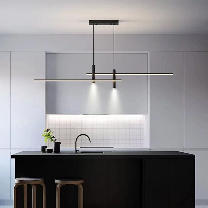 Modern minimalist linear LED chandelier bar and restaurant decoration lighting ceiling light