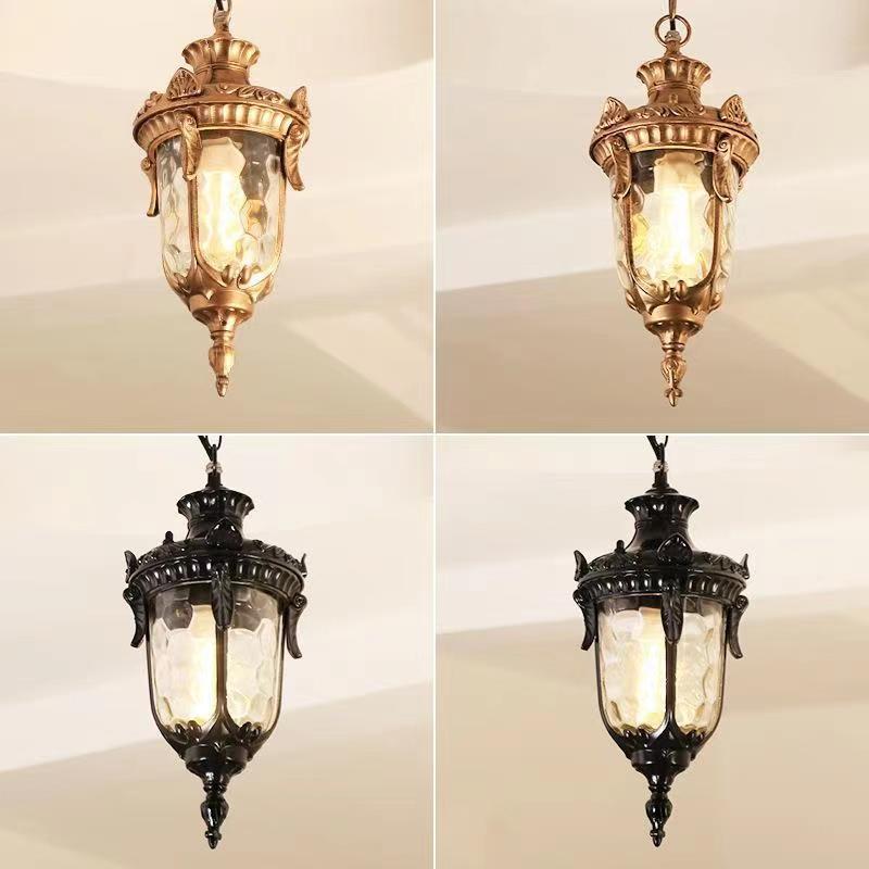 European style retro outdoor hanging chandelier suitable for outdoor villas porch balcony terrace ceiling light