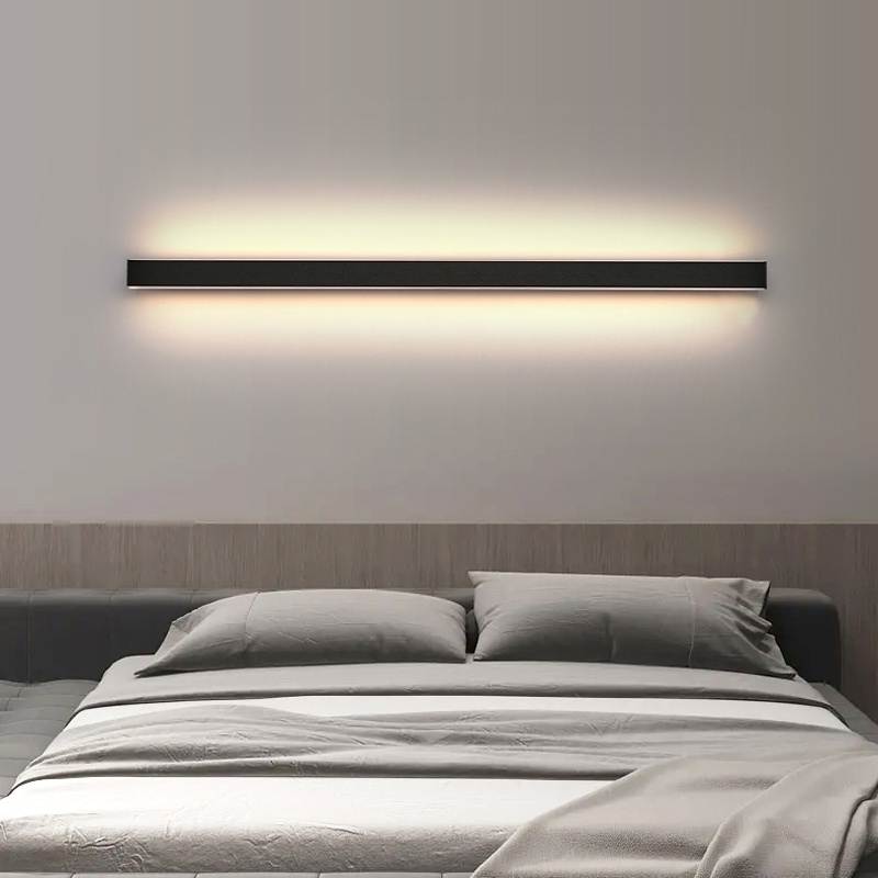 Minimal aluminum strip wall lamp suitable for living room bedroom bedside staircase corridor and corridor room decor light