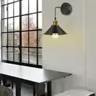 American retro LED bedside lamp decoration with iron swing arm black living room LED wall lamp