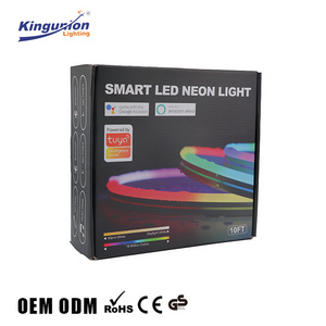 Kingunion 3m RGBIC App Control DIY Function Music Sync 1cm Neon LED Strip Works with Alexa and Google Assistant