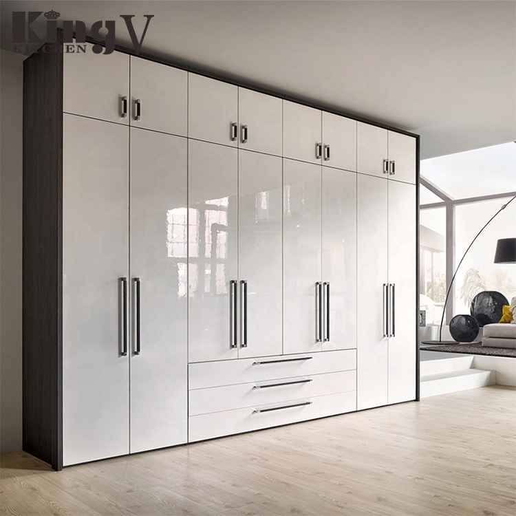 KINGV Factory Modern  Wardrobe Storage Cabinet individual Closet Bedroom Furniture customized High gloss wardrobe cabinet