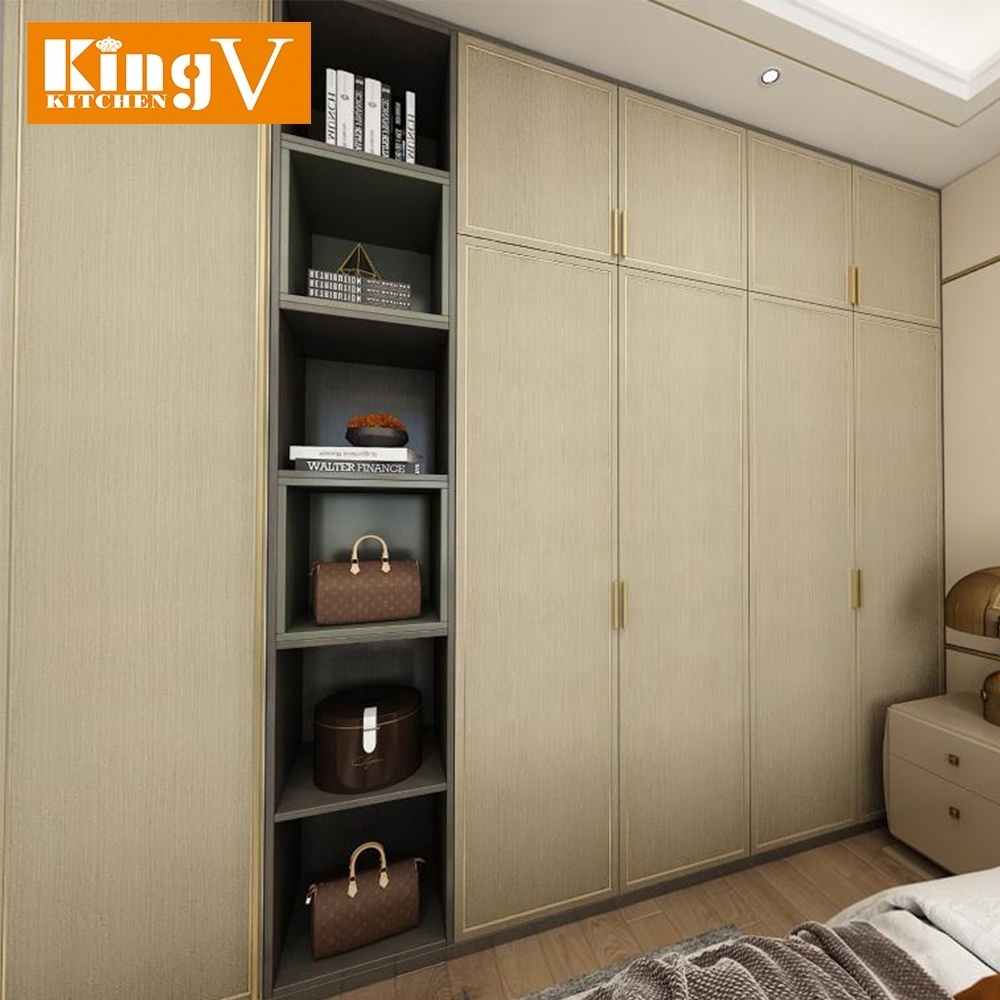 KINGV   double color bedroom furniture wardrobe design laminate colours combination