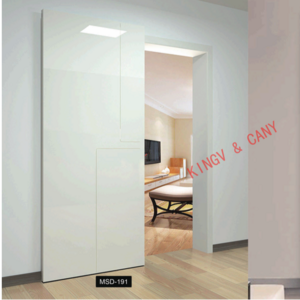 KINGV Wall Mount Concealed Sliding Door Engineered Wood Ghost Door With Rail System