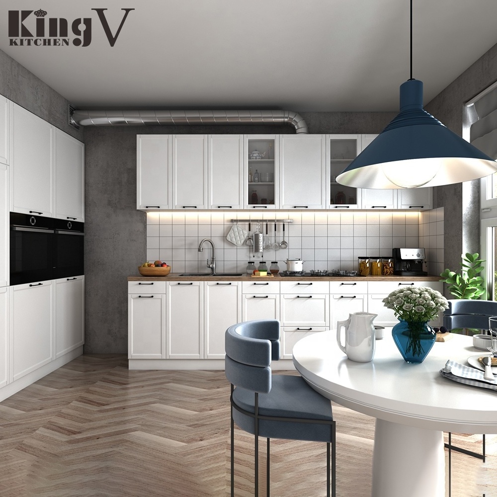 KINGV plastic kitchen cabinet modern designs ethiopian furniture free used  mobile home project small kitchen cabinets china