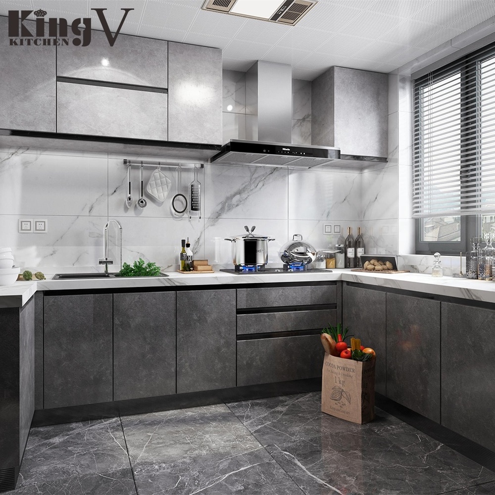 KINGV plastic kitchen cabinet modern designs ethiopian furniture free used  mobile home project small kitchen cabinets china