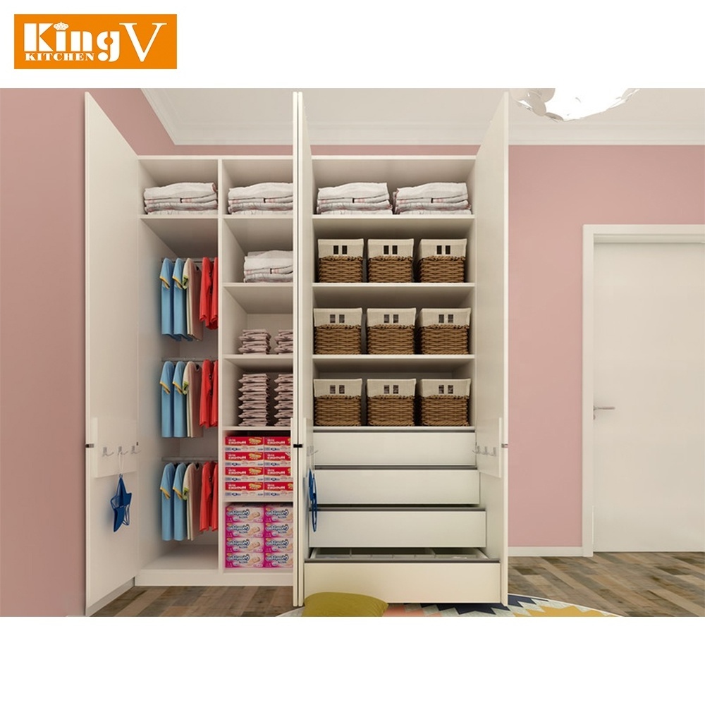 KINGV New 3D design bedroom children's room pink wardrobe decoration factory price customization wardrobe cabinet