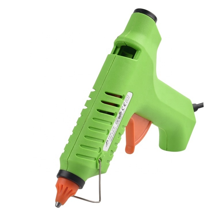 60W full size green Hot Glue Gun KV-JQ601 with 2pcs Hot Melt Glue Sticks for Crafts School Home Repair DIY Hand Tools