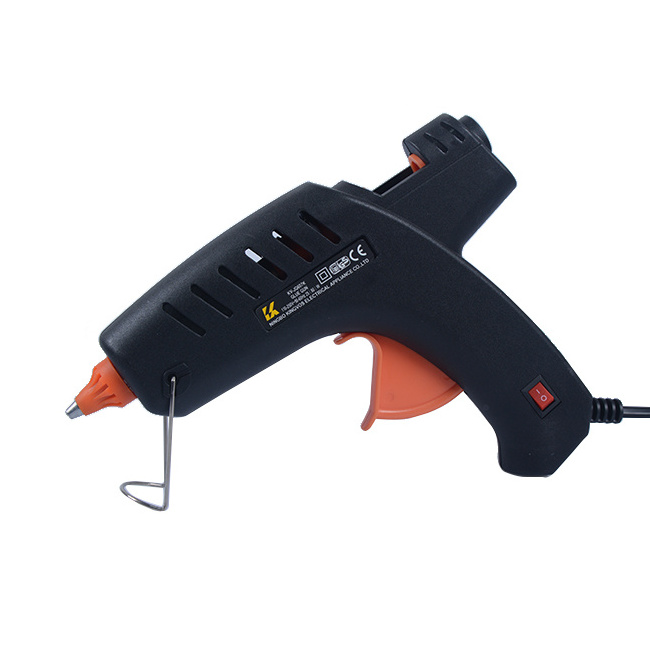 Customizable full size black hot melt glue gun for DIY craft