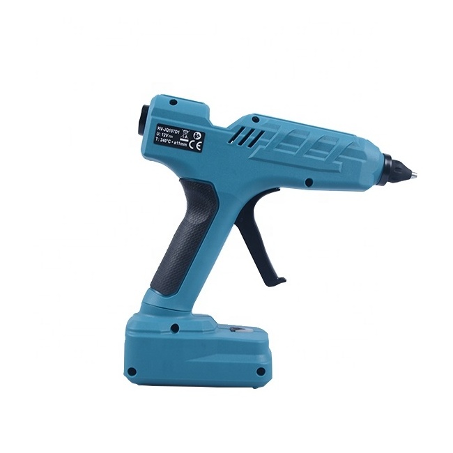 New style  Blue cordless rechargeable  with battery pack hot melt glue gun for DIY