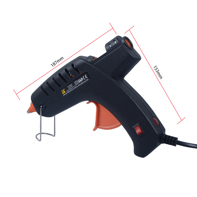 Customizable full size black hot melt glue gun for DIY craft