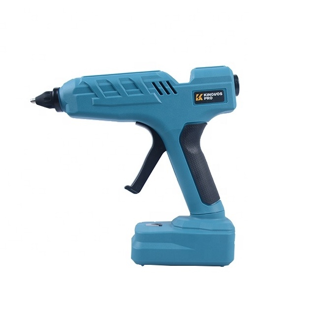 New style  Blue cordless rechargeable  with battery pack hot melt glue gun for DIY