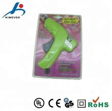 KV-JQ103 Factory direct supply craft use green hot glue gun pistolet colle a froid 10W with glue sticks