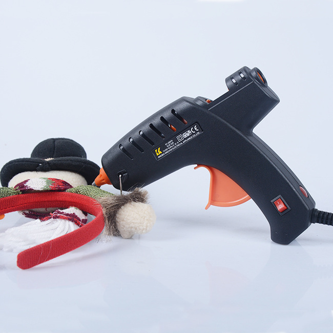 Customizable full size black hot melt glue gun for DIY craft