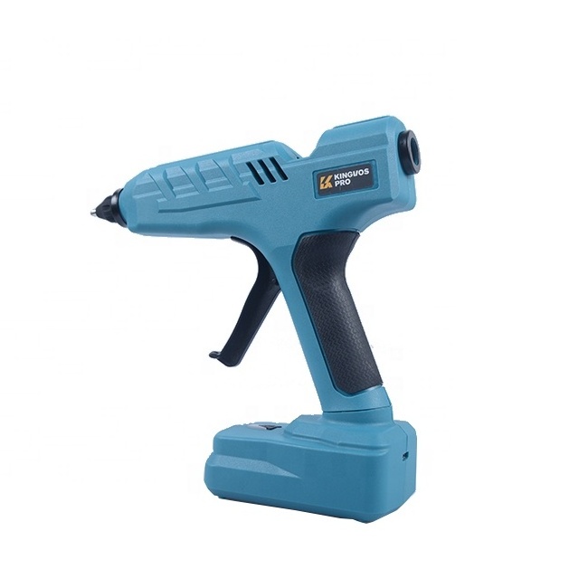 New style  Blue cordless rechargeable  with battery pack hot melt glue gun for DIY