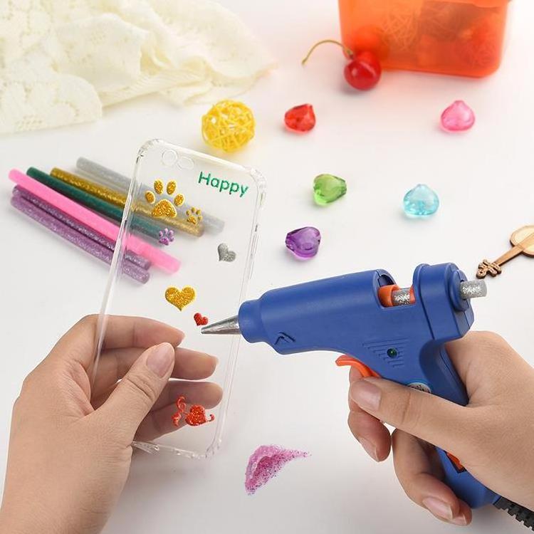 Hot Melt Glue Gun Electric 20w With 200mm Glue Sticks Hot Cordless Guns Glue for Packaging, DlyArts & Craft, Repairing