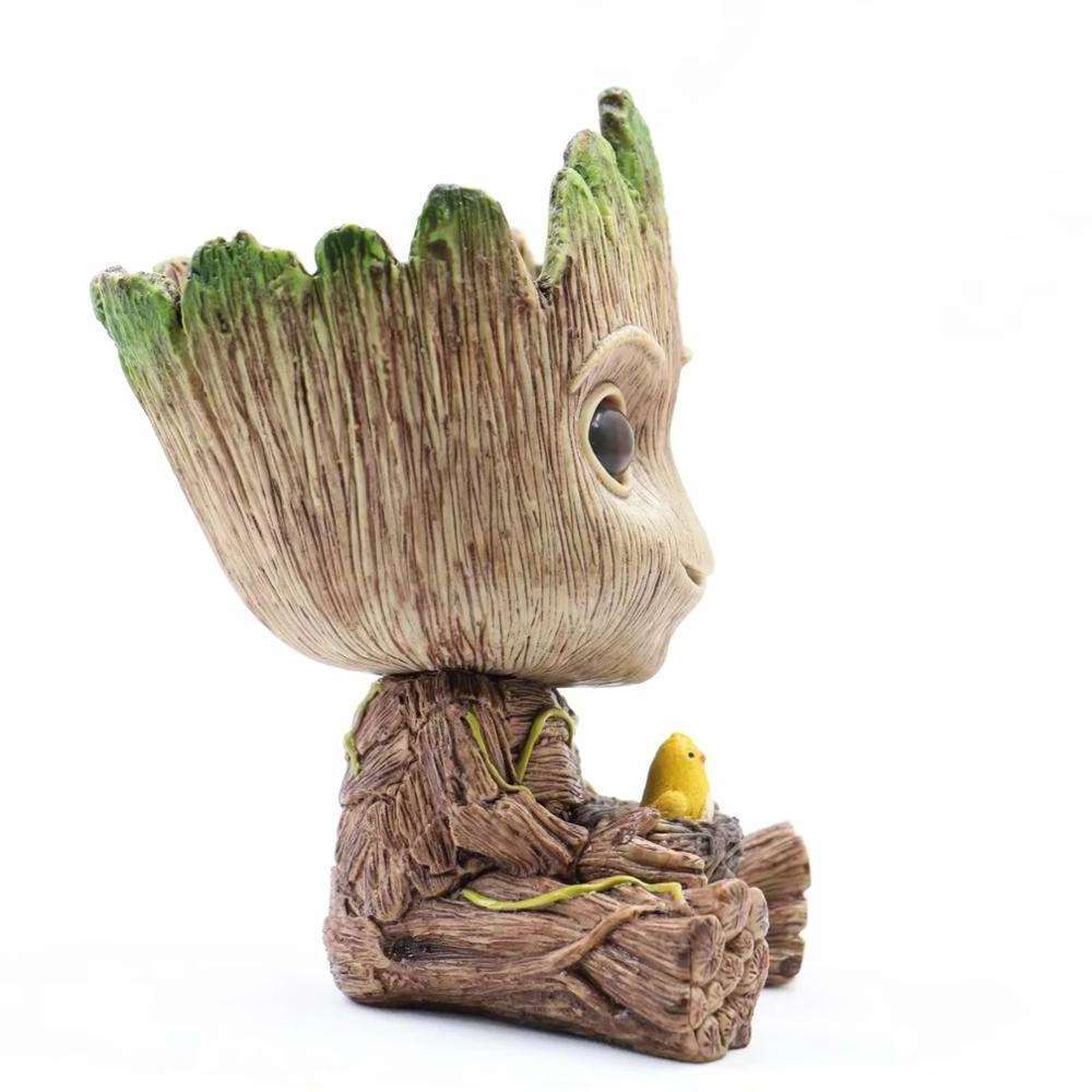 Popular Polyresin Groot Flower Pots Cute Baby Groot Figurine Pen Pot Christmas Gifts