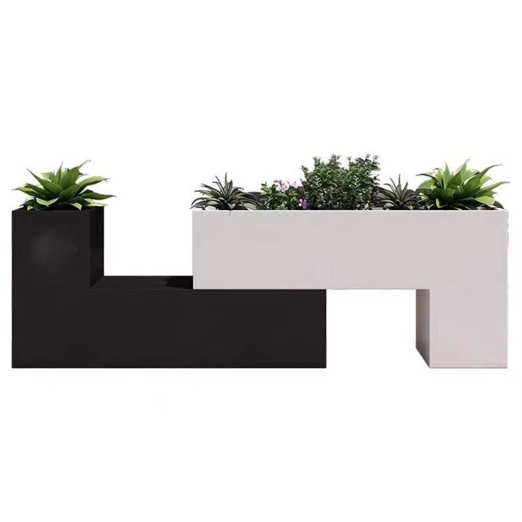 WY Garden Artificial Grass Green Panel Plastic Boxwood Wall Hedge with Planter for Privacy Garden