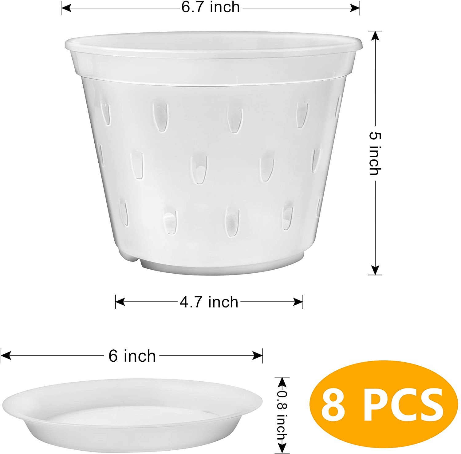 WY 2022 Hot Sale Transparent Nursery Butterfly Clear Plant Flower Planter Hard Plastic Orchid Pot With Holes