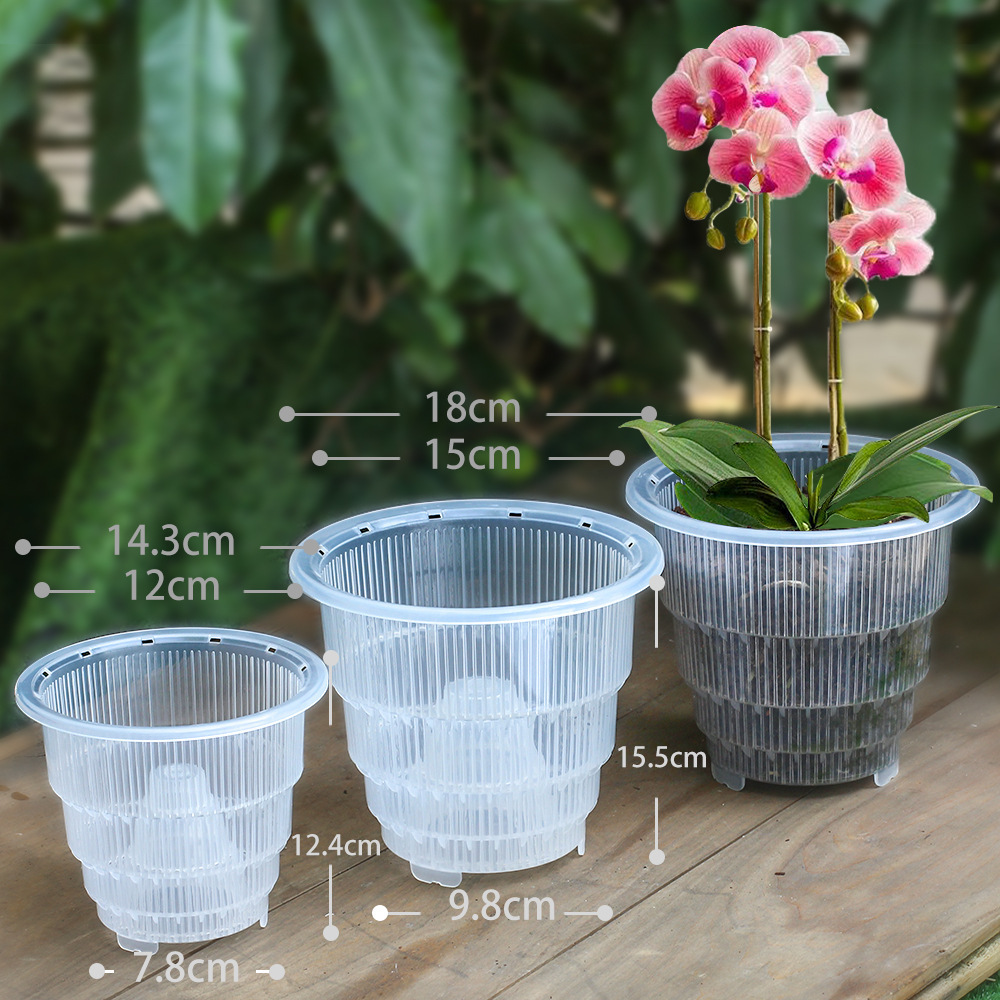 WY Wholesale Root Control Air Column 360 Degree Breathable Phalaenopsid Round Slit Orchid Pot