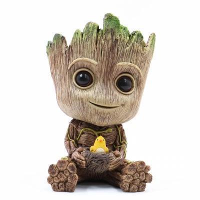 Popular Polyresin Groot Flower Pots Cute Baby Groot Figurine Pen Pot Christmas Gifts