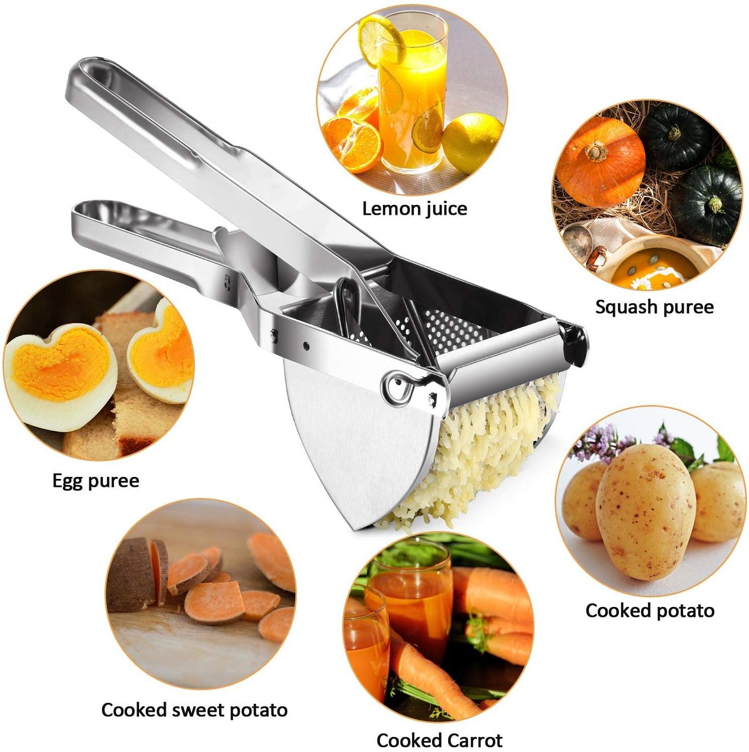 NEW lemon squeezer juice baby food presser cooking utensil kitchen tools manual potato masher stainless steel potato ricer