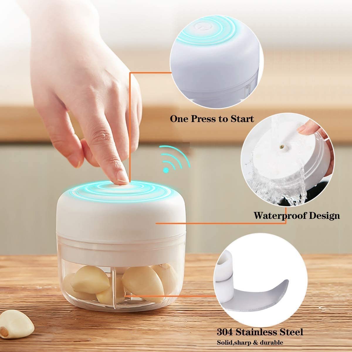 Newest 100ml 250ml Electronic Vegetable Cutter Mini Salad Food Slicer Shredder One Touch Professional Electric Vegetable Chopper