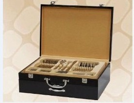 Manufacturer Directly hot selling wooden box stainless steel dinner set cutlery set 125pcs cutlery set