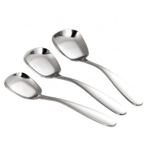 Korean style flatware set table spoons dinner rice spoons soup stainless steel square spoon