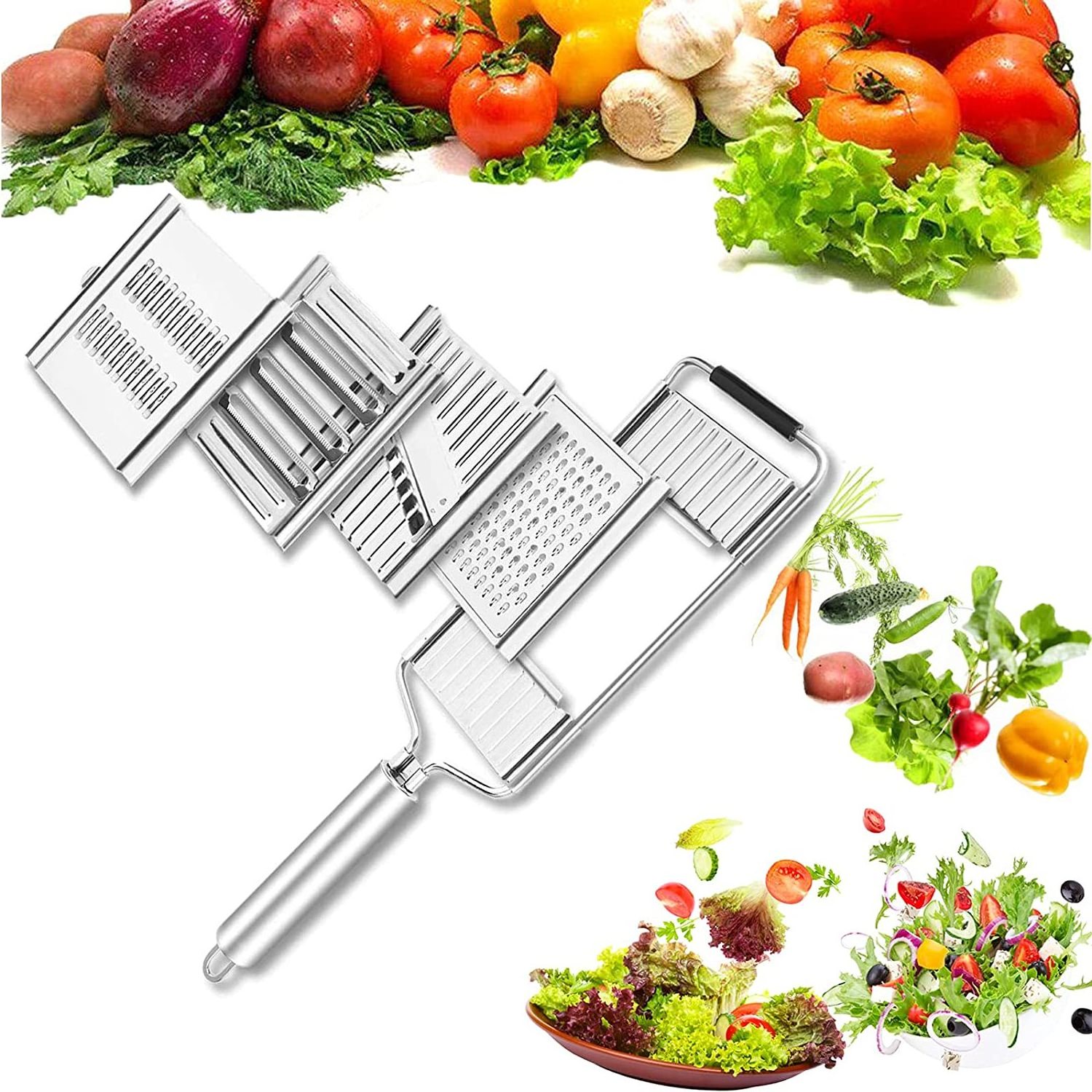 kitchen gadgets Cheese Grater Kitchen Hand-held Shredder Cutter Grater 4 in 1 Multi Purpose Vegetable Slicer