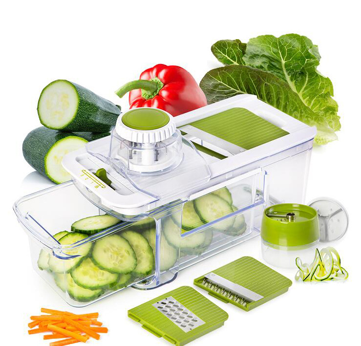 kitchen utensils Multi-functional adjustable vegetable cutter  thickness adjustable pullable vegetable spiralizer slicer