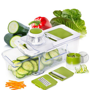 kitchen utensils Multi-functional adjustable vegetable cutter  thickness adjustable pullable vegetable spiralizer slicer