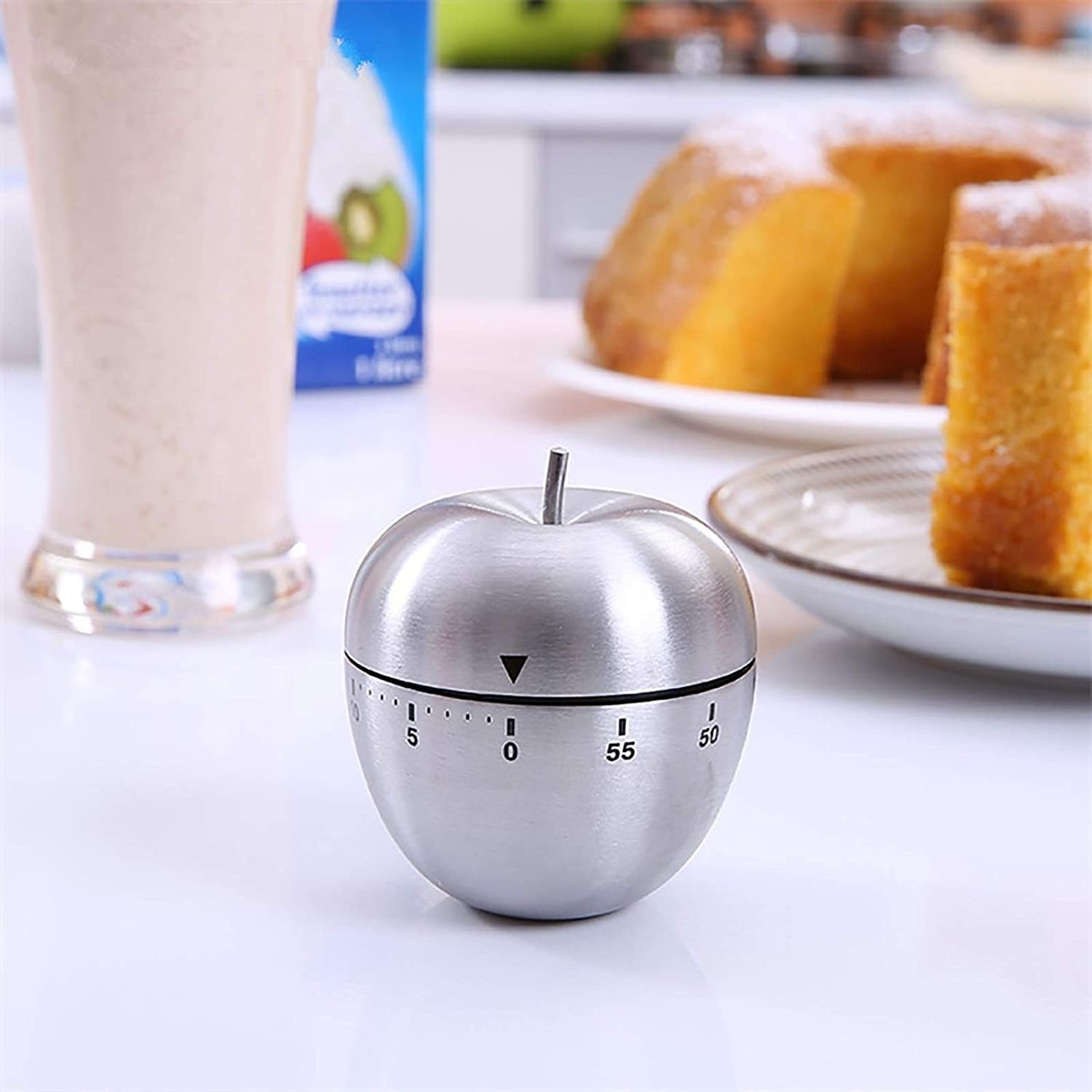 Apple Egg shape Kitchen accessory Stainless Steel Mechanical Rotating Alarm 60 Minutes Count Down cooking Timer kitchen timer