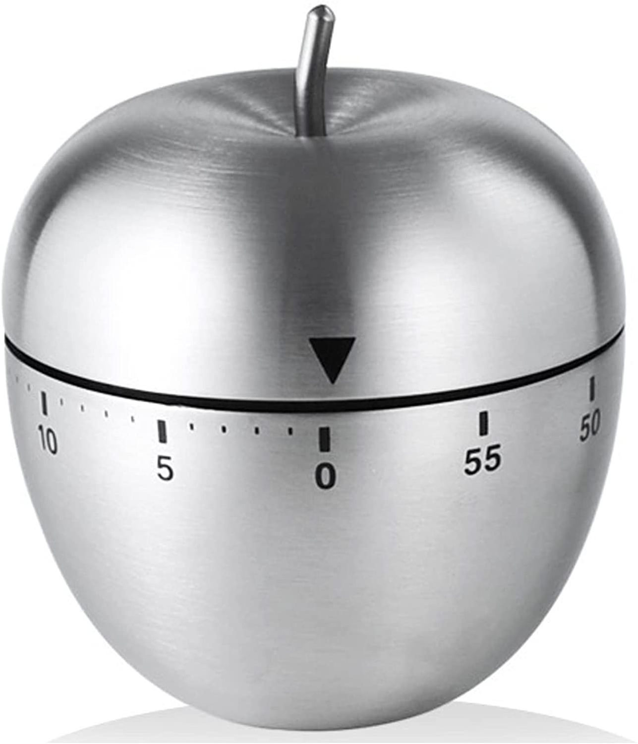 Stainless Steel Egg Shaped Mechanical Rotating Alarm clock with 60 Minutes Cooking Yoga learning Kitchen Timer