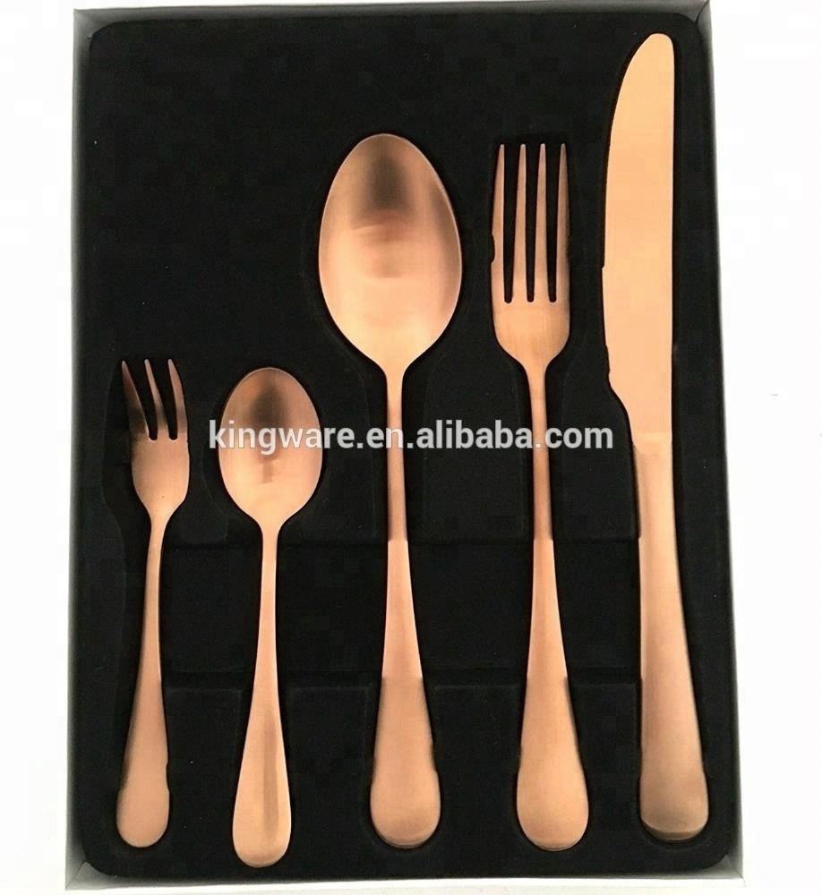 Inox besteck couverts cubiertos talheres vaisselle stainless steel cutlery set Best selling bulk gold plated flatware wholesale