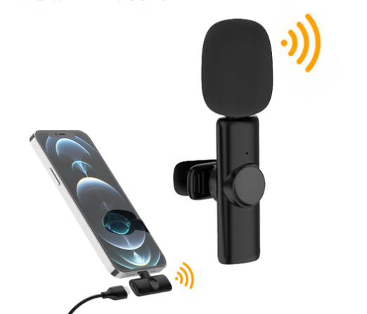 New Professional Mini Recording Condenser Mic Wireless Lavalier Microphone for Iphone Android Mobile Phone