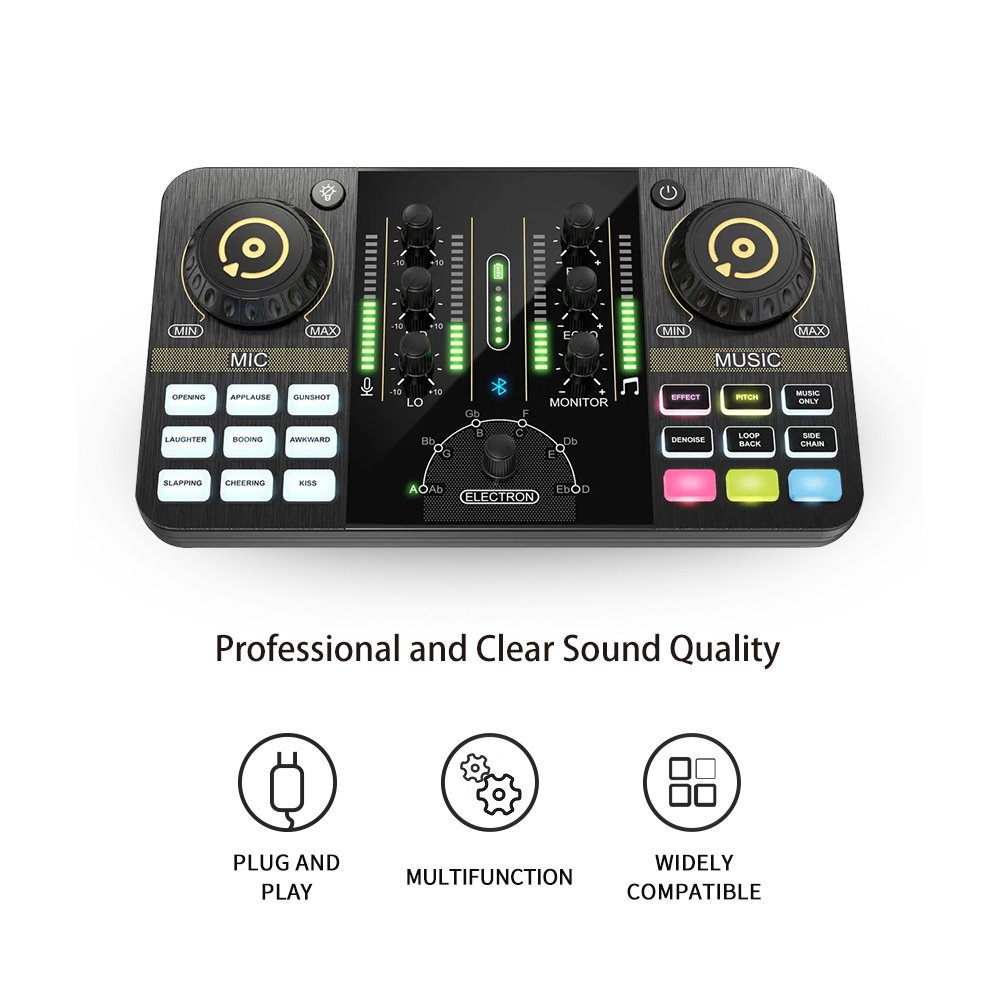 OEM Price Podcast Studio Equipment Kit Recording Professional USB Live Stream Audio Interface Voice Changer Soundcard Sound Card