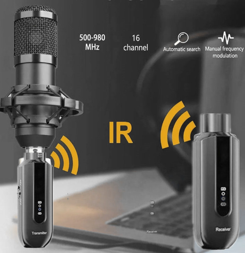 OEM kinwayinfo Wireless Microphone System 2.4g Wireless XLR Transmitter and Receiver for Dynamic Microphone, Audio Mixer