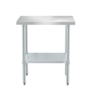 Food Prep Commercial Table with Wheels for Restaurant, Hotel, Home and Warehouse Stainless Steel Adjustable Table