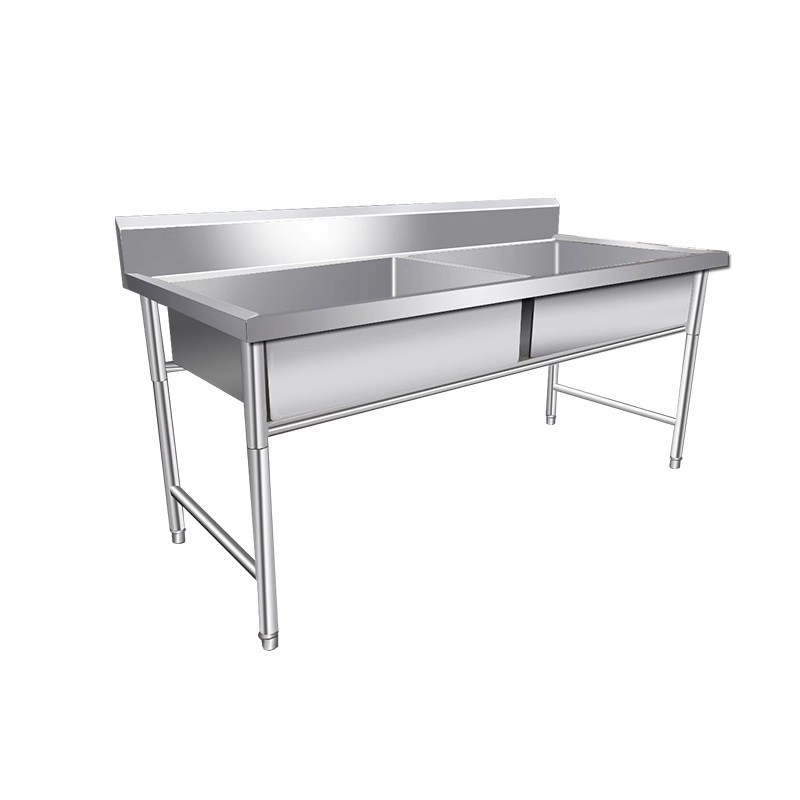 Factory direct free standing stainless steel double bowl stainless steel kitchen sink for outdoor and restaurant