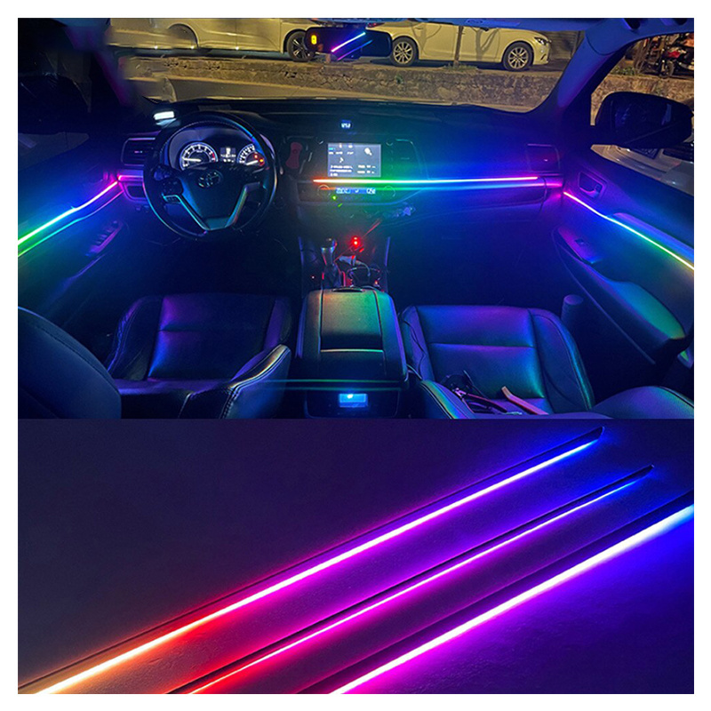 18 In 1 Colourful Rgb Symphony Car Ambient Interior Led Acrylic Guide Fiber Optic Universal Decoration Car Atmosphere Lights