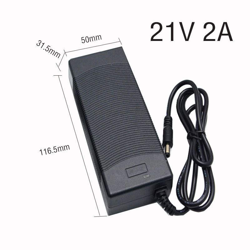 KingWei Free Shipping AC 100V-240V Converter Adapter DC 21V 2A Power Supply EU US UK Charger Plug for battery pack