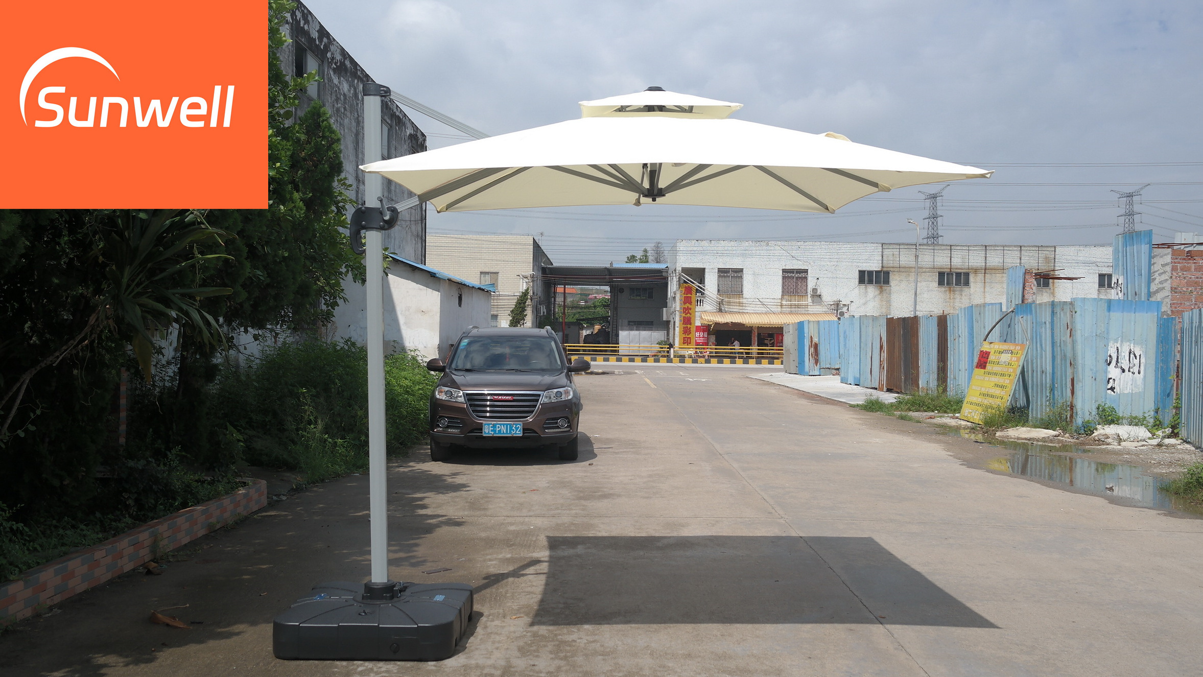 Manufactory direct high quality rectangular garden commercial patio aluminum umbrella outdoor