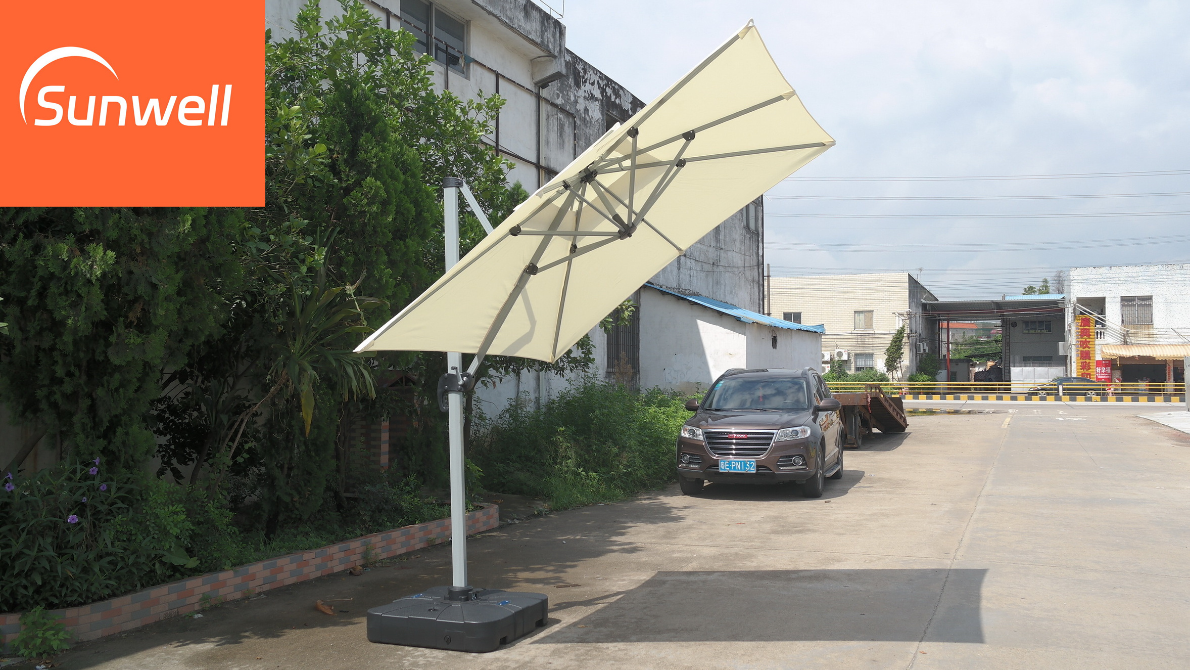 Manufactory direct high quality rectangular garden commercial patio aluminum umbrella outdoor