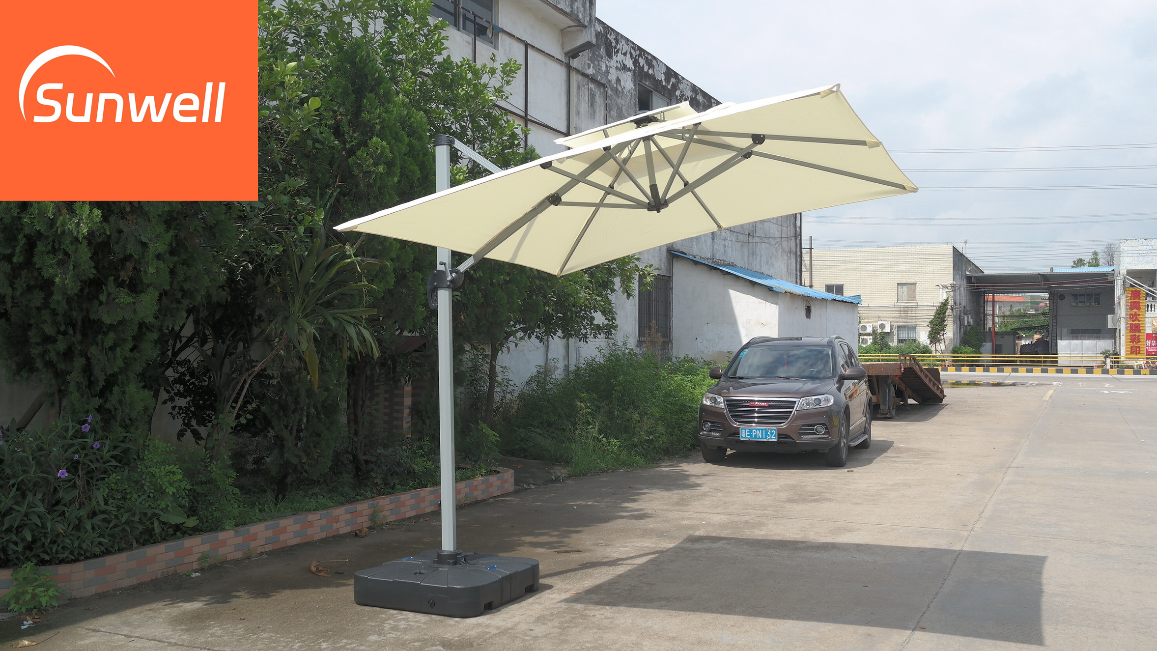 Manufactory direct high quality rectangular garden commercial patio aluminum umbrella outdoor