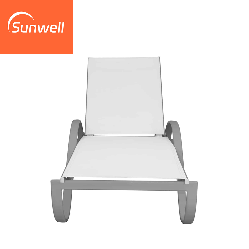 China manufacturer direct outdoor aluminium furniture fabric design s shaped chaise lounge for pool side