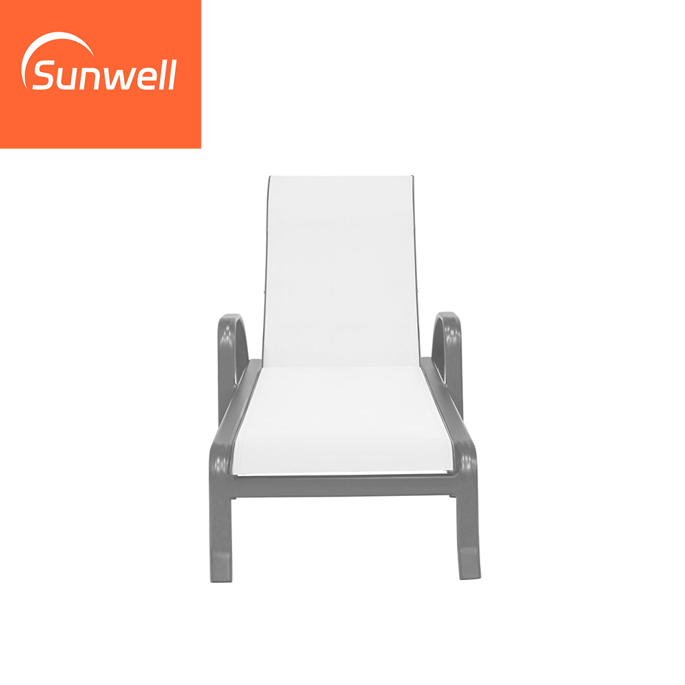 China manufacturer direct outdoor aluminium furniture fabric design s shaped chaise lounge for pool side