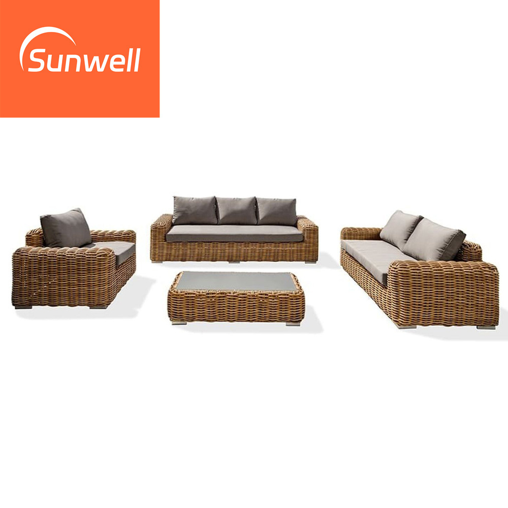 Wholesale Restaurant Patio Rattan Outdoor Sofa Furniture Aluminum Garden Sofa Set Outdoor Furniture